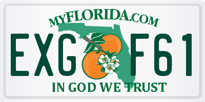 FL license plate EXGF61