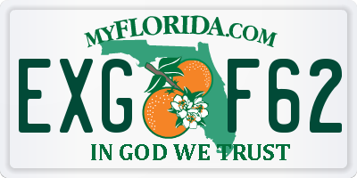 FL license plate EXGF62