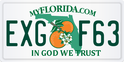 FL license plate EXGF63