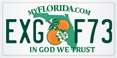 FL license plate EXGF73