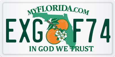FL license plate EXGF74