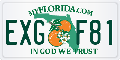 FL license plate EXGF81