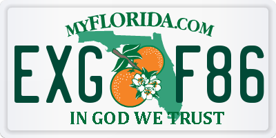 FL license plate EXGF86