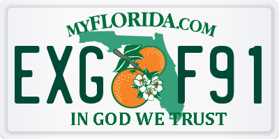 FL license plate EXGF91