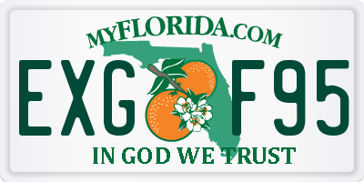 FL license plate EXGF95