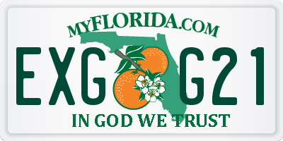 FL license plate EXGG21