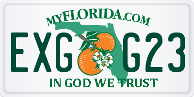 FL license plate EXGG23