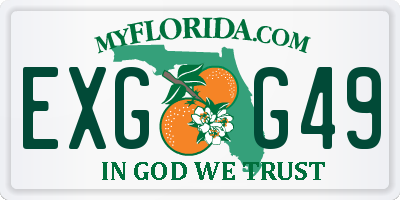 FL license plate EXGG49
