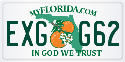 FL license plate EXGG62