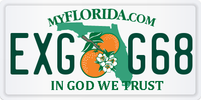 FL license plate EXGG68