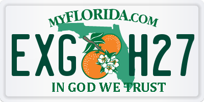 FL license plate EXGH27