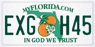 FL license plate EXGH45