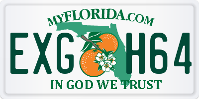 FL license plate EXGH64