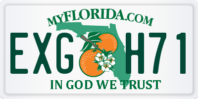 FL license plate EXGH71