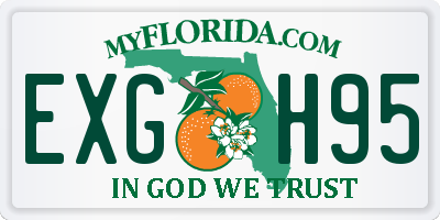 FL license plate EXGH95