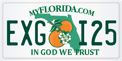FL license plate EXGI25