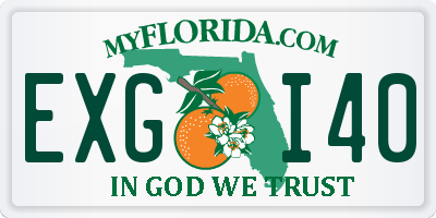 FL license plate EXGI40