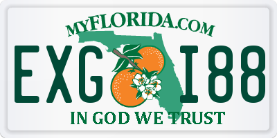 FL license plate EXGI88