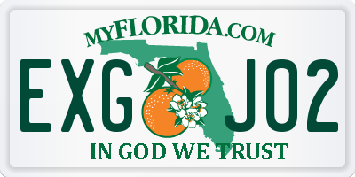 FL license plate EXGJ02