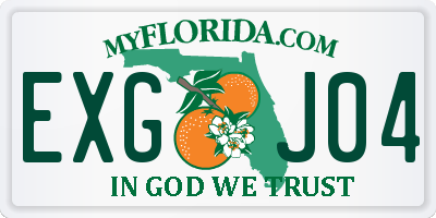 FL license plate EXGJ04