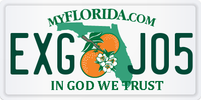 FL license plate EXGJ05