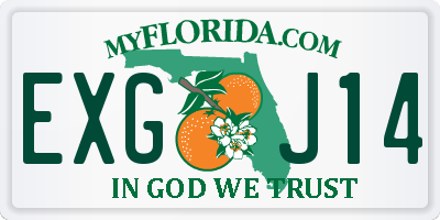 FL license plate EXGJ14