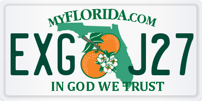 FL license plate EXGJ27