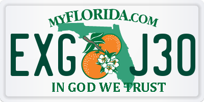 FL license plate EXGJ30