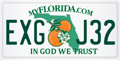 FL license plate EXGJ32