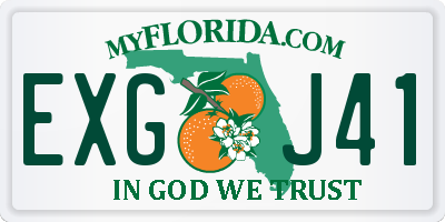 FL license plate EXGJ41