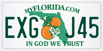 FL license plate EXGJ45