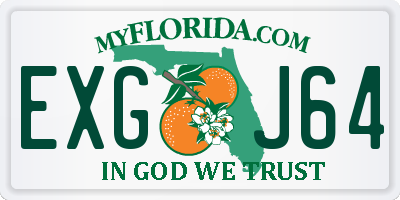 FL license plate EXGJ64