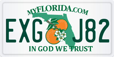 FL license plate EXGJ82