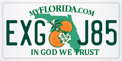 FL license plate EXGJ85