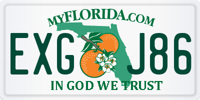 FL license plate EXGJ86