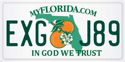 FL license plate EXGJ89