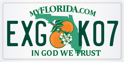 FL license plate EXGK07