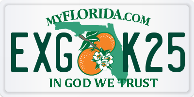 FL license plate EXGK25