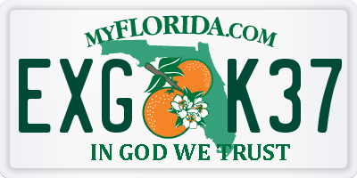 FL license plate EXGK37