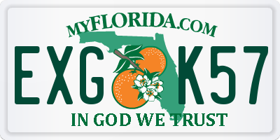 FL license plate EXGK57
