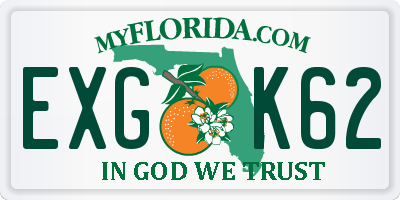 FL license plate EXGK62