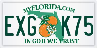 FL license plate EXGK75
