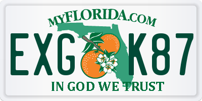 FL license plate EXGK87