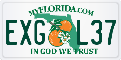 FL license plate EXGL37