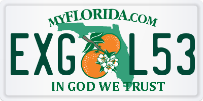 FL license plate EXGL53