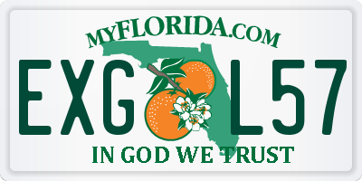 FL license plate EXGL57