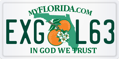 FL license plate EXGL63