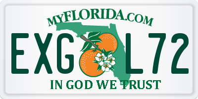 FL license plate EXGL72