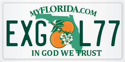 FL license plate EXGL77
