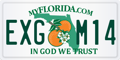 FL license plate EXGM14
